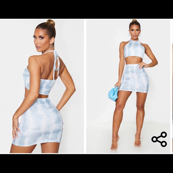 Tie Dye Print Mini Skirt PLT - Picture 3 of 4